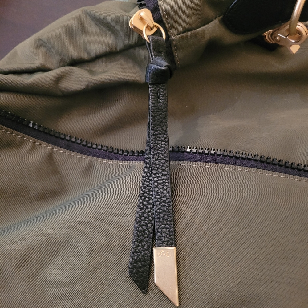 Foley & Corinna Fusion Expandable Weekender Bag Desert Green Liberated Leather - Picture 9 of 15